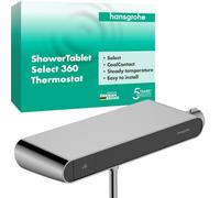 hansgrohe ShowerTablet Select - termostato para ducha empotrado, grifo ducha con botón de seguridad (SafetyStop) a 40 °C, mezclador para 2 funciones, cromo, 13158000