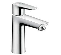 hansgrohe Talis E - grifo lavabo con vaciador automático, grifo monomando lavabo 110 mm, mezclador monomando lavabo ahorro de agua (EcoSmart), cromo, 71710000