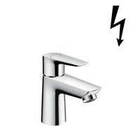 hansgrohe Talis E - Grifo para lavabo (baja presión, con caño de 80 mm de altura, con tirador, ahorro de agua, cromado)