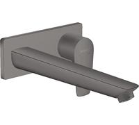 hansgrohe Talis E mezclador monomando de lavabo empotrado, montado en la pared, válvula de colador desbloqueable, proyección de 225mm, 71734340, Color: Cromo negro cepillado