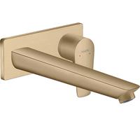 hansgrohe Talis E mezclador monomando de lavabo empotrado, montado en la pared, válvula de colador desbloqueable, proyección de 225mm, 71734140, Color: bronce cepillado