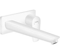 hansgrohe Talis E mezclador monomando de lavabo empotrado, montado en la pared, válvula de colador desbloqueable, proyección de 225mm, 71734700, Color: blanco mate