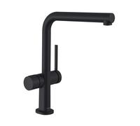 Hansgrohe M54 - Grifo de fregadero Talis 270, con válvula cerrable para dispositivo, negro mate 72827670