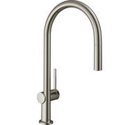 Hansgrohe M54 - Grifo de fregadero Talis con caño extraíble, aspecto de acero inoxidable 72802800