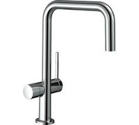 hansgrohe Talis M54 mezclador monomando de cocina U 220, válvula de cierre de aparato, 1jet, 72807000, Color: cromado