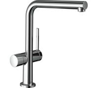 hansgrohe Talis M54 mezclador monomando de cocina U 270, válvula de cierre de aparato, 1jet, 72827000, Color: cromado