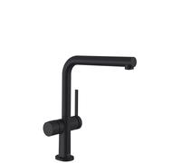 hansgrohe Talis M54 mezclador monomando de cocina U 270, válvula de cierre de aparato, 1jet, 72827670, Color: negro mate