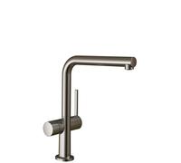 hansgrohe Talis M54 mezclador monomando de cocina U 270, válvula de cierre de aparato, 1jet, 72827800, Color: acabado en acero inoxidable
