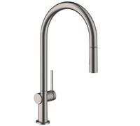 Hansgrohe M54 - Grifo de fregadero Talis con ducha extraíble, cromo negro cepillado 72800340