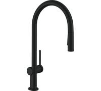 Hansgrohe M54 - Grifo de fregadero Talis con ducha extraíble, negro mate 72800670