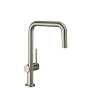 hansgrohe Talis M54 Monomando de cocina U 220, 1jet, 72806800, Color: Acabado en acero inoxidable