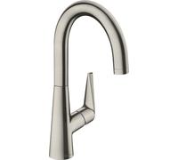 hansgrohe Talis S M51 Monomando de cocina 220, 1 chorro, 72814800, Color: Acabado en acero inoxidable