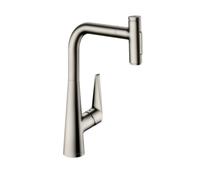 Hansgrohe Talis Select M51 - Grifo de fregadero con ducha extraíble, aspecto de acero inoxidable 72823800