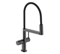 Hansgrohe Talis Select M54 PowderSpray - Grifo de fregadero con brazo flexible y ducha, EcoSmart, cromo negro cepillado 72861340