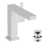 hansgrohe Tecturis E Fine mezclador monomando de lavabo 110, proyección 155mm, juego de desagüe, CoolStart, EcoSmart+, 73020700, Color: Blanco Mate