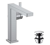 hansgrohe Tecturis E Fine mezclador monomando de lavabo 150, proyección 157mm, juego de desagüe, CoolStart, EcoSmart+, 73040000, Color: cromado