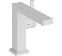 Hansgrohe Tecturis E, grifo monomando para lavabo, modelo 110 Fine CoolStart, con sistema de desagüe push-open y acabado en blanco mate