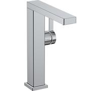 Hansgrohe Tecturis E, grifo monomando para lavabo, modelo 210 Fine CoolStart, con caño giratorio y sistema de desagüe con apertura mediante presión, acabado cromado