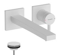 hansgrohe Tecturis E mezclador monomando de lavabo, empotrado, proyección 225mm, juego de desagüe, EcoSmart+, 73051700, Color: Blanco Mate