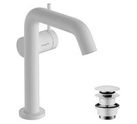 hansgrohe Tecturis S Fine - grifo lavabo con vaciador Push-Open, ahorro de energía (CoolStart), grifo monomando lavabo 151 mm, mezclador lavabo ahorro de agua (EcoSmart+), blanco mate, 73340700