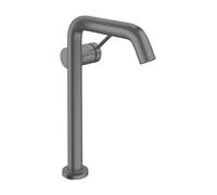 hansgrohe Tecturis S Mezclador monomando de lavabo 240 Fine CoolStart, para lavabos sobre encimera sin desagüe automático, EcoSmart+., 73372340, Color: Cromo negro cepillado