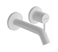 hansgrohe Tecturis S grifería de lavabo modelo empotrado para montaje en pared, EcoSmart+, 165 mm de alcance, 73350700, Color: Blanco mate