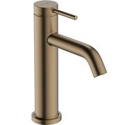 hansgrohe Tecturis S - grifo lavabo sin desagüe, ahorro de energía (CoolStart), grifo monomando lavabo 105 mm, mezclador monomando lavabo ahorro de agua (EcoSmart+), bronce cepillado, 73312140