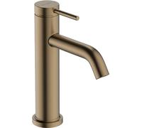 hansgrohe Tecturis S - grifo lavabo sin desagüe, grifo monomando lavabo 105 mm, mezclador monomando lavabo ahorro de agua (EcoSmart+), bronce cepillado, 73311140