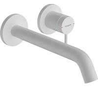 hansgrohe Tecturis S grifería de lavabo modelo empotrado para montaje en pared, EcoSmart+, alcance 225mm, 73351700, Color: Blanco mate