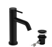 hansgrohe Tecturis S mezclador monomando de lavabo 110, 116 mm de proyección, 73310670, Color: negro mate
