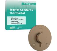 Hansgrohe Termostato UP Ecostat Comfort S, juego completo para 2 salidas, conforme a la normativa BBR, 1 unidad.