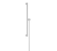 hansgrohe Unica S Puro, barra de ducha, barra ducha pared 65cm con flexo de ducha Isiflex 160cm y Easy Slide soporte de ducha, blanco mate