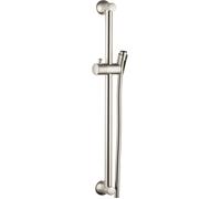 hansgrohe Unica barra de ducha Clásica de 65 cm con manguera de ducha, 27617820, Color: Níquel Cepillado