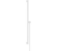 hansgrohe Unica E Puro, barra de ducha, barra ducha pared 90cm con flexo de ducha Isiflex 160cm y Easy Slide soporte de ducha, blanco mate