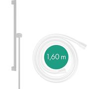 hansgrohe Unica S Puro, barra de ducha, barra ducha pared 65cm con flexo de ducha Isiflex 160cm y Easy Slide soporte de ducha, blanco mate