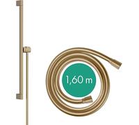 hansgrohe Unica S Puro, barra de ducha, barra ducha pared 65cm con flexo de ducha Isiflex 160cm y Easy Slide soporte de ducha, bronce cepillado