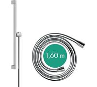hansgrohe Barra de ducha Unica S PURO 65 cm, soporte para alcachofa de ducha Easy Slide, flexo de ducha Isiflex 160 cm, 24402000, Color: cromado