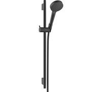 Hansgrohe Juego de ducha Vernis Blend – 2 chorros, barra 65 cm, manguera 1,6m, EcoSmart negro mate