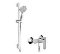 Hansgrohe Vernis Blend - Conjunto de ducha con grifo, 2 chorros, EcoSmart, cromo 26957000