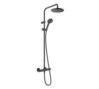 Hansgrohe Conjunto de ducha Vernis Blend 200 con termostato y rociador efecto lluvia, negro mate