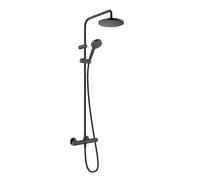 Hansgrohe Vernis Blend conjunto de ducha a pared con termostato con rociador con efecto lluvia negro 26276670