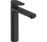 hansgrohe Vernis Blend - grifo lavabo sin desagüe, grifo monomando lavabo 190 mm, mezclador monomando lavabo ahorro de agua (EcoSmart), negro mate, 71582670