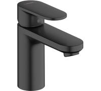 hansgrohe Vernis Blend Grifo monomando de lavabo 100 CoolStart con vaciador automático, negro mate, 71585670