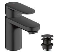 Hansgrohe Vernis Blend - Grifo para lavabo con desagüe Push-Open, CoolStart, negro mate 71598670