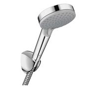 Hansgrohe Vernis Blend - Juego de cabezal de ducha, 2 chorros, soporte y manguera, EcoSmart, cromo 26278000