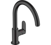 hansgrohe Vernis Blend M35 Mezclador monomando de cocina 210, 1 pulverizador, 71870670, Color: negro mate