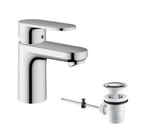 Hansgrohe Grifo para lavabo de pie Vernis Blend 71550000 – Monomando, vaciador automático, cromo