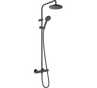 Hansgrohe Conjunto de ducha Vernis Blend 200 con termostato y rociador efecto lluvia, negro mate