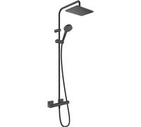Hansgrohe Vernis Shape conjunto de ducha a pared con termostato con rociador con efecto lluvia negro 26286670