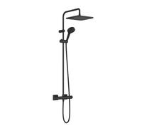 Hansgrohe Vernis Shape - Conjunto de ducha Showerpipe 240 con termostato, 2 chorros, EcoSmart, negro mate 26429670